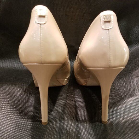 Ivanka Trump stiletto patent leather peep-toe platform pumps - 9.5M - pristine! - Picture 6 of 6